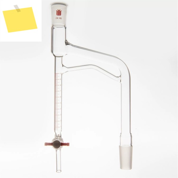눈금 증류 수신기, 10mL20mL, 조인트 2440, PTFE유리 밸브, 붕규산 유리, D46 제품 이미지