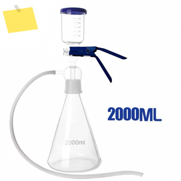 용매 여과 장치 세트 2000mL 유리 모래 코어 진공 필터 유닛 컵 및 수용 플라스크 포함 제품 이미지