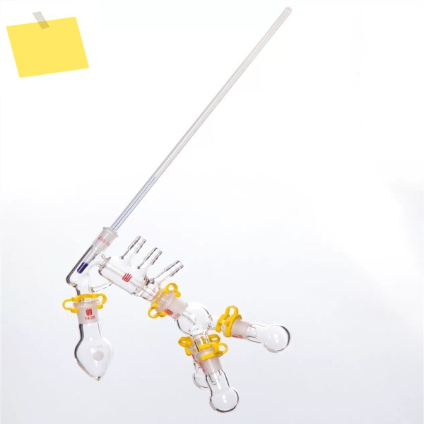 마이크로 증류기세트, 온도계 1018의 연삭 빠우 입, 조인트 1420, 10mL+3x5mL, 붕규산 유리, SYNTHWARE 제품 이미지