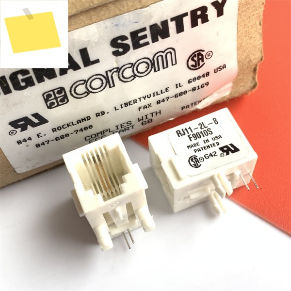 2PCS RJ11-2L-B 수입 CORCOM 커넥터 F9010S 네트워크 소켓 2 핀, 금도금, 제품 이미지