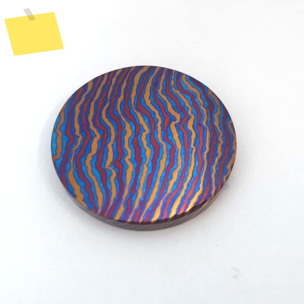 티타늄 다마스커스 EDC 코인 - 수제 Timascus Mokuti, 기념 수집품 선물 제품 이미지