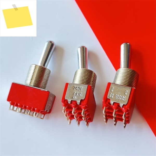 1PCS 7401TZQE 수입 토글 스위치 2단 자동 잠금 12홀 풋 제품 이미지