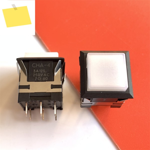 1PCS CHA-4 수입 6핀 자동 잠금 스위치, 버튼 백색광 포함, 제품 제품 이미지