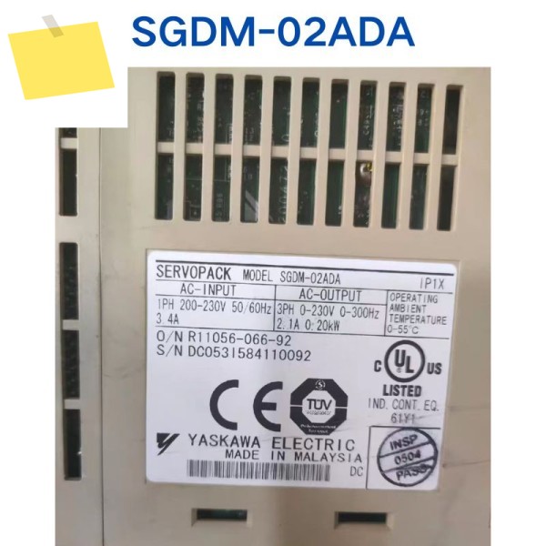 YASKAWA 드라이버 SGDM-02ADA에 대한 중고 테스트는 양호합니다. 제품 이미지