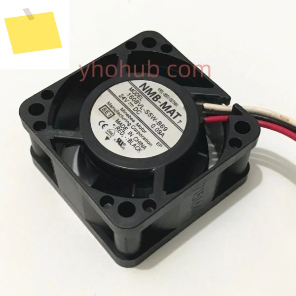 NMB-MAT 3 선 서버 냉각 선풍기, 1608VL-S5W-B69 BE1 DC 24V 0.09A, 40x40x20mm 제품 이미지