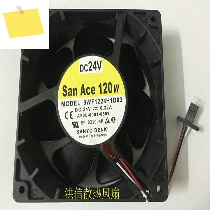 SANYO Denki 9WF1224H1D03 DC 24V 0.32A 120x120x38mm 3선 서버 냉각 팬 제품 이미지