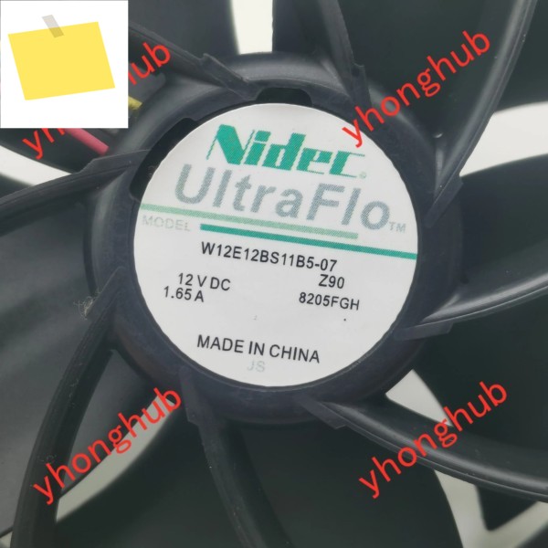 Nidec W12E12BS11B5-07 DC 12V 1.65A 120x120x38mm 4선 서버 냉각 팬 제품 이미지