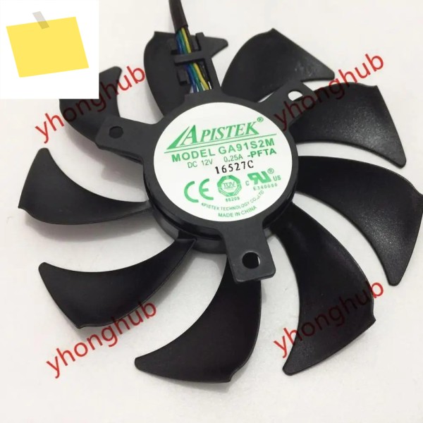 APISTEK 프레임리스 선풍기, 4 와이어 서버, GA91S2M, DC 12V, 0.25A 제품 이미지
