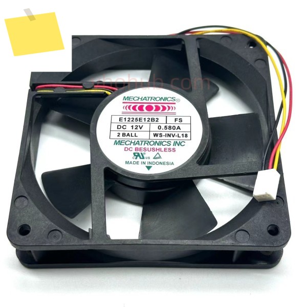 메카트로닉스 E1225E12B2 DC 12V 0.580A 120x120x25mm 3 선 서버 냉각 팬 제품 이미지