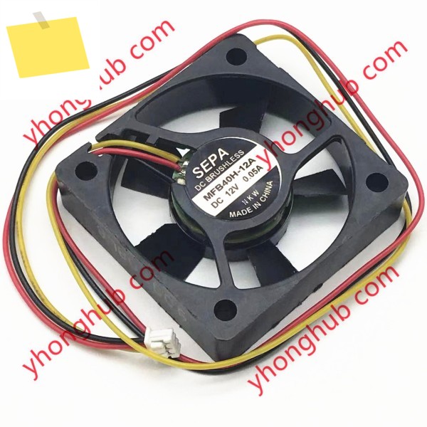 SEPA MFB40H-12A 3 선 서버 냉각 선풍기, DC 12V 0.05A, 40x40x7mm 제품 이미지