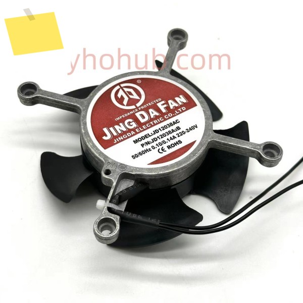 JING DA FAN JD12038AC 서버 냉각 팬 AC 220V 0.14A 120x120x38mm 2선 제품 이미지