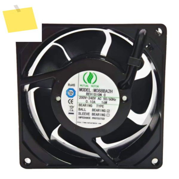 M088BA2H AC 200-240V 16W 92x92x38mm 2선 서버 냉각 팬 제품 이미지