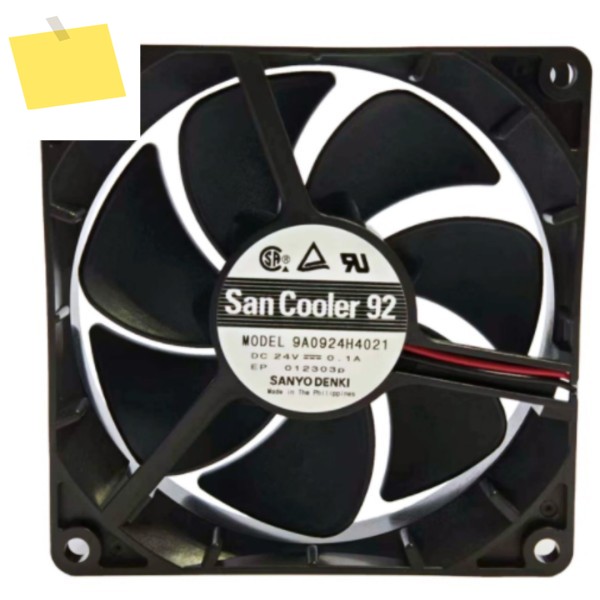 SANYO DENKI 9A0924H4021 DC 24V 1A 92x92x25mm 2선 서버 냉각 팬 제품 이미지