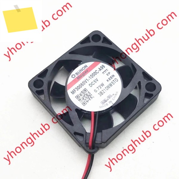 SUNON MF30060V1-1000C-A99 서버 냉각 선풍기, DC 5V, 0.72W, 30x30x6mm, 2 와이어 제품 이미지