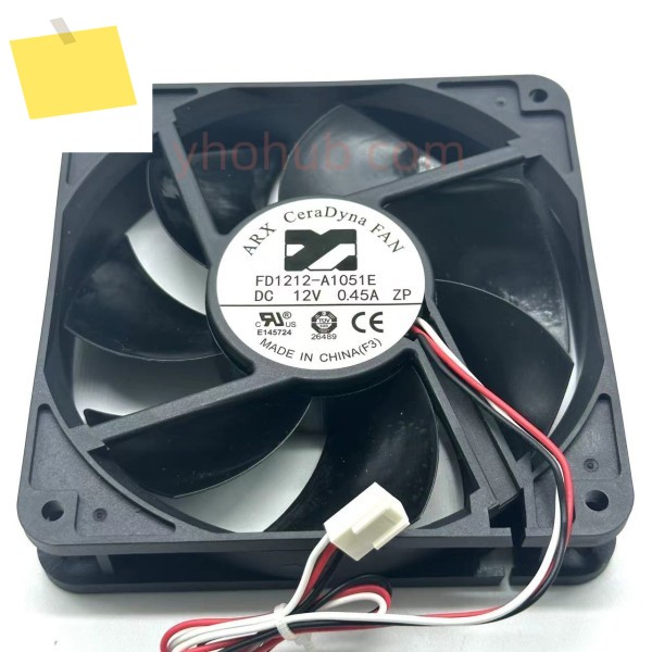 ARX FD1212-A1051E DC 12V 0.45A 120x120x25mm 3 선 서버 냉각 팬 제품 이미지