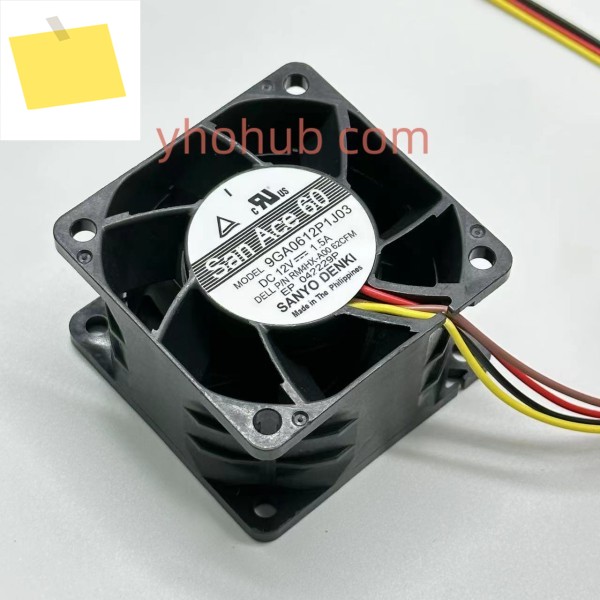 Sanyo Denki 9GA0612P1J03 DC 12V 1.50A 60x60x38mm 4선 서버 냉각 팬 제품 이미지