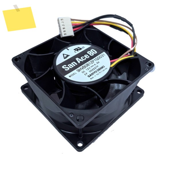 SANYO DENKI 9HVB0812P1G0031 DC 12V 4.8A 80x80x38mm 4선 서버 냉각 팬 제품 이미지