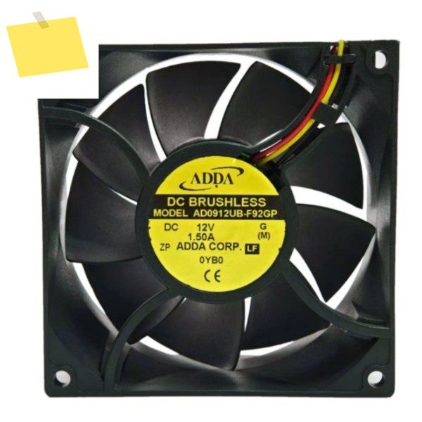 ADDA AD0912UB-F92GP DC 12V 1.50A 92x92x38mm 3선 서버 냉각 팬 제품 이미지