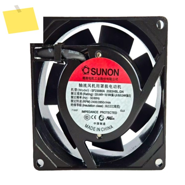 SUNON SF23080A 2083HBL.GN AC 220240V 80x80x38mm 2-와이어 서버 냉각 팬 제품 이미지