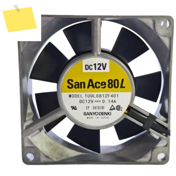 SANYO DENKI 109L0812F401 DC 12V 0.14A 80x80x25mm 3선 서버 냉각 팬 제품 이미지