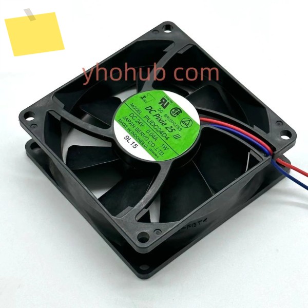 일본 서보 PUDC24D4, DC 24V, 0.04A, 1W, 80x80x25mm, 2 와이어 서버 냉각 선풍기 제품 이미지