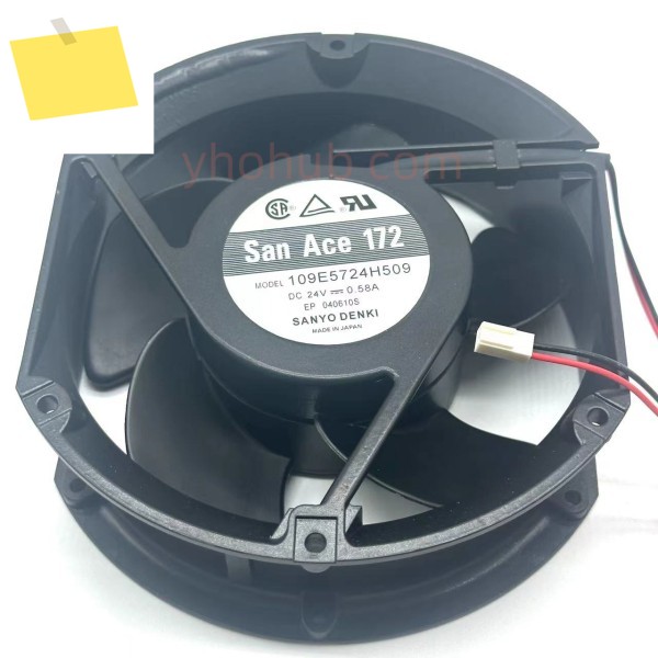 Sanyo Denki 109E5724H509 DC 24V 0.58A 172x150x51mm 2 선 서버 원형 팬 제품 이미지
