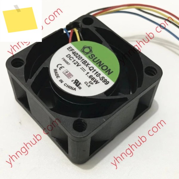 SUNON EF40201BX-Q110-S99 4 선 서버 냉각 선풍기, DC 12V, 1.66W, 40x40x20mm 제품 이미지
