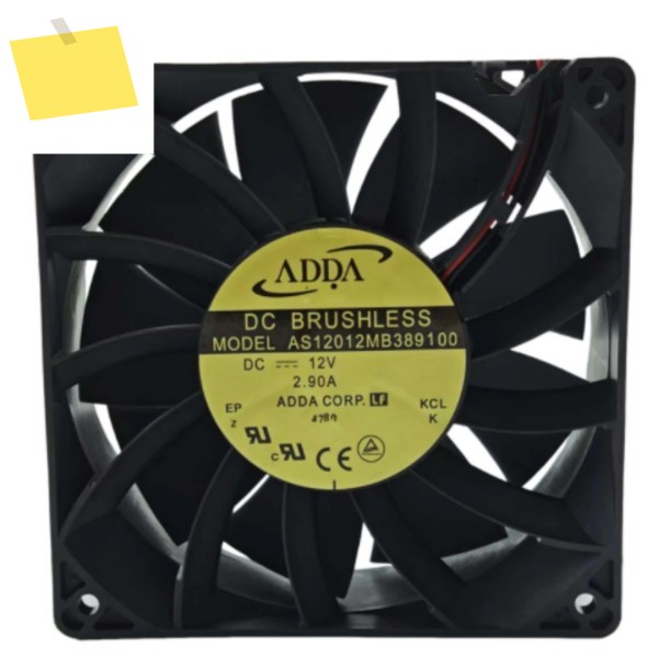 ADDA AS12012MB389100 DC 12V 2.90A 120x120x38mm 2선 서버 냉각 팬 제품 이미지