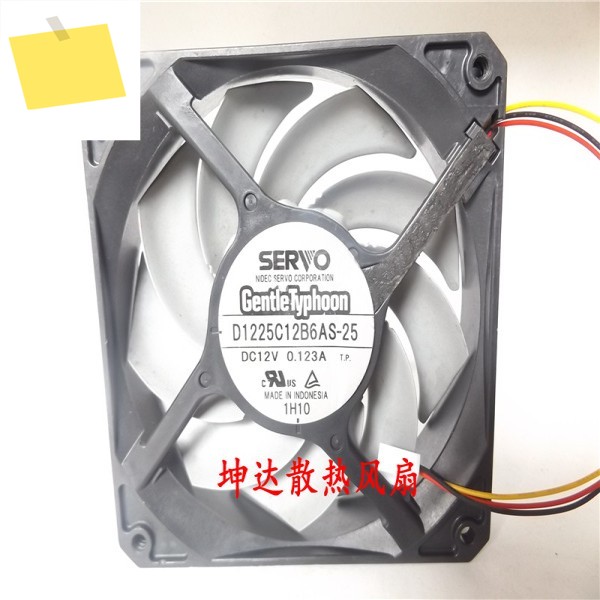 서보 D1225C12B6AS-25, 3 선 서버 냉각 선풍기, DC 12V, 120x120x25mm 제품 이미지