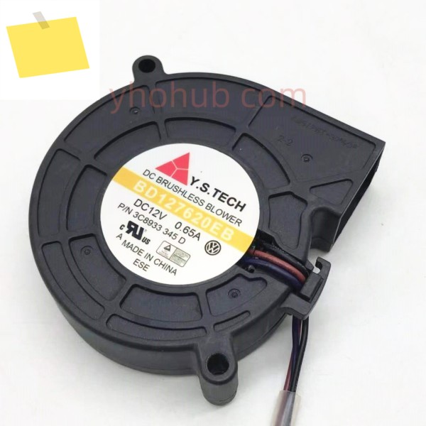 Y.S TECH BD127620EB DC 12V 0.65A 76x76x20mm 3 선 서버 냉각 팬 제품 이미지