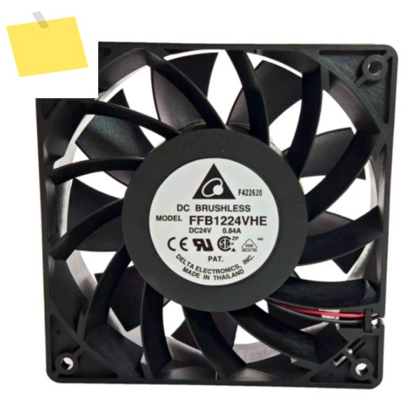 델타 일렉트로닉스 FFB1224VHE DC 24V 0.84A 120x120x38mm 2선 서버 냉각 팬 제품 이미지