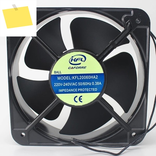 KFL CAFORRE 서버 냉각 선풍기, 2 와이어, AC 240V, 0.38A, 200x200x60mm, KFL20060HA2 제품 이미지
