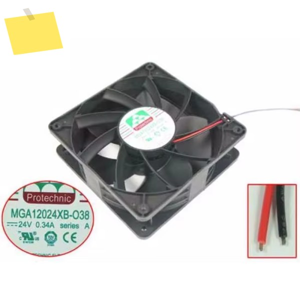 매직 MGA12024XB-O38 서버 냉각 선풍기, DC 24V, 0.34A, 120x120x38mm, 2 선 제품 이미지