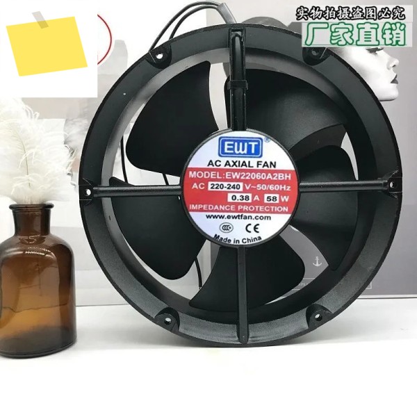 EWT 서버 냉각 선풍기, EW22060A2BH, AC 220V, 0.38A, 220x220x60mm, 2 와이어 제품 이미지