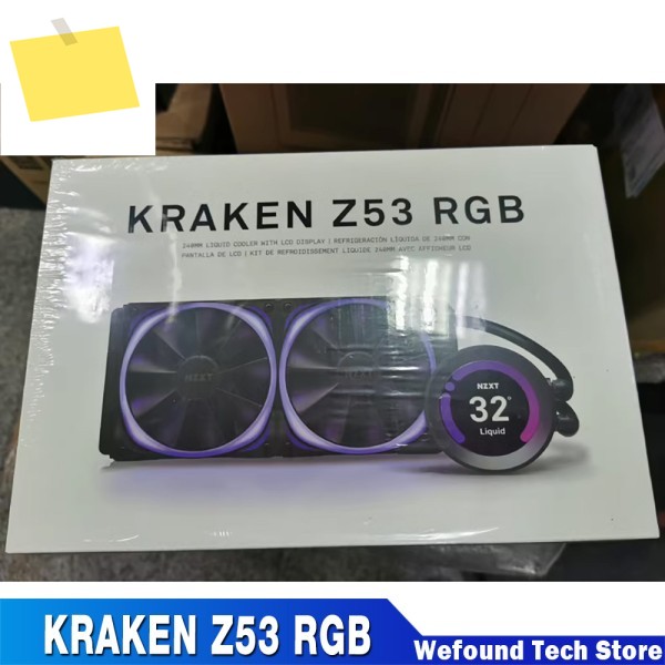 NZXT 화이트 데스크탑 통합 240 수냉식 라디에이터 디지털 디스플레이 콜드 헤드, KRAKEN Z53 RGB 제품 이미지