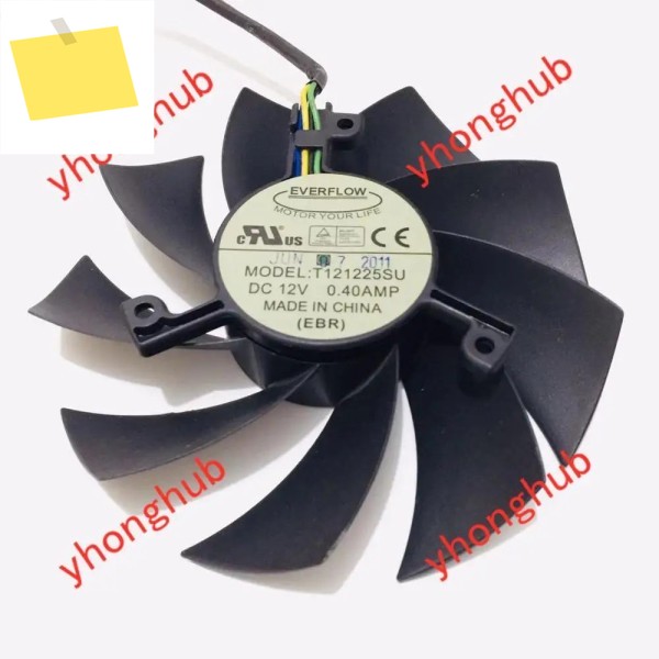 Everflow 프레임리스 서버 선풍기, T121225SU, DC 12V, 0.40A, 111x111x24mm 제품 이미지