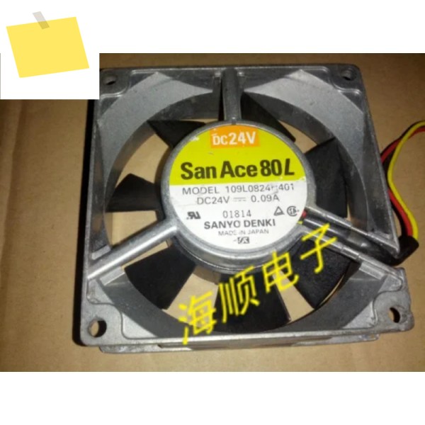 Sanyo Denki 3 선 서버 냉각 선풍기, 109L0824H401, DC 24V, 0.09A, 80x80x25mm 제품 이미지