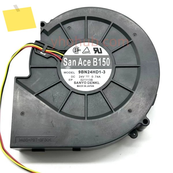 Sanyo Denki 3 와이어 서버 냉각 선풍기, 9BN24HD1-3 DC 24V, 0.74A, 150x150x40mm 제품 이미지