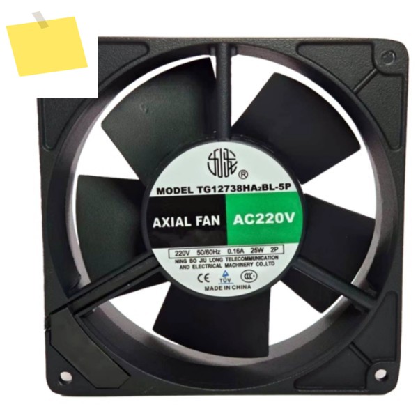 축류 팬 TG12738HA2BL-5P AC 220V 0.16A 127x127x38mm 2선 서버 냉각 제품 이미지