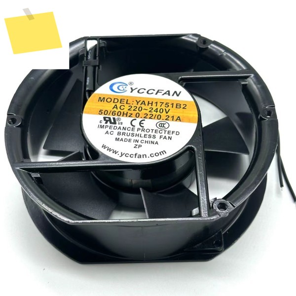 YCCFAN YAH1751B2 AC 220V 0.22A 172x150x51mm 2선 서버 냉각 팬 제품 이미지