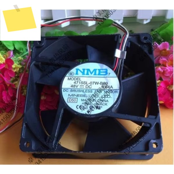 NMB-MAT 3 선 서버 냉각 선풍기, 4715SL-07W-B69, D50 DC 48V, 0.64A, 120x120x38mm 제품 이미지
