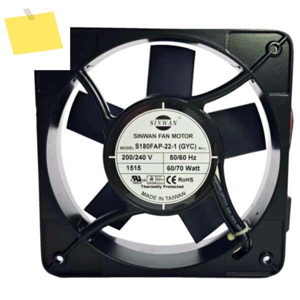S180FAP-22-1 AC 200-240V 70W 180x180x60mm 2선 서버 냉각 팬 제품 이미지