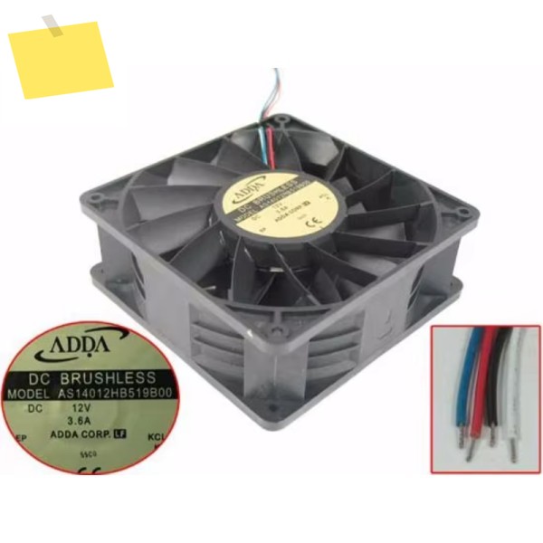 ADDA 4 와이어 서버 냉각 선풍기, AS14012HB519B00, DC 12V, 0.36A, 140x140x50mm 제품 이미지