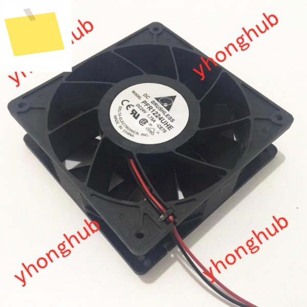 Delta Electronics PFR1224UHE DC 24V 1.75A 120x120x38mm 2 선 서버 냉각 팬 제품 이미지