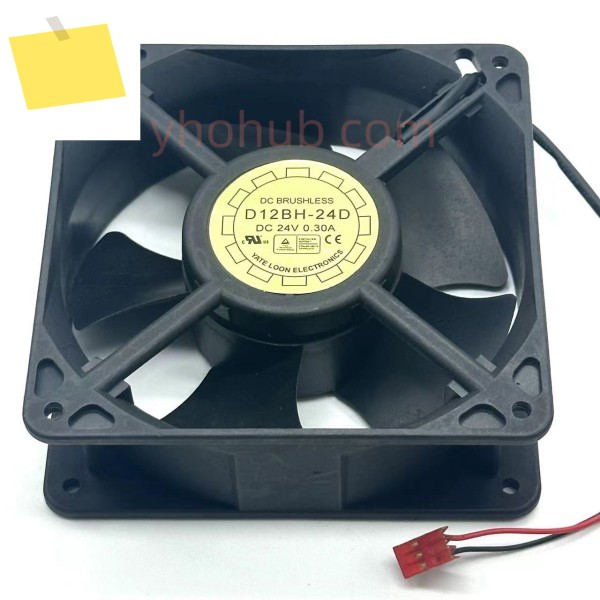 Yate Loon D12BH-24D DC 24V 0.3A 120x120x38mm 2선 서버 냉각 팬 제품 이미지