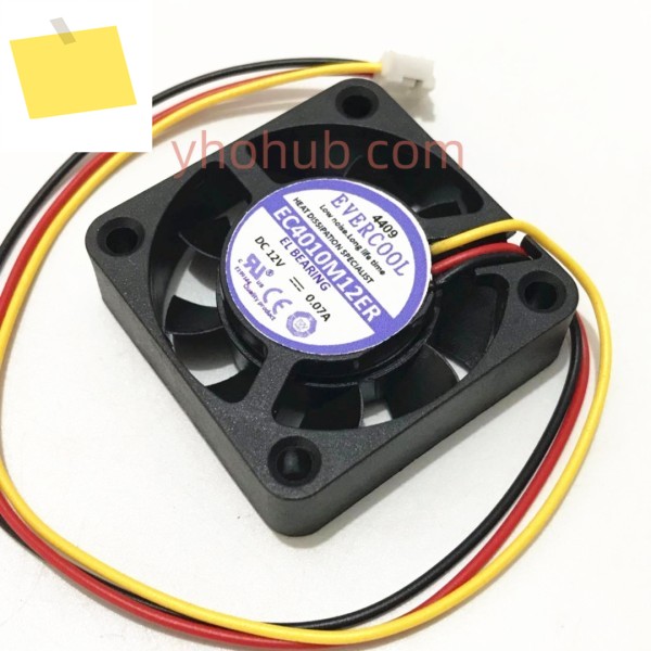 EverCool EC4010M12ER DC 12V 0.07A 40x40x10mm 3 선 서버 냉각 팬 제품 이미지