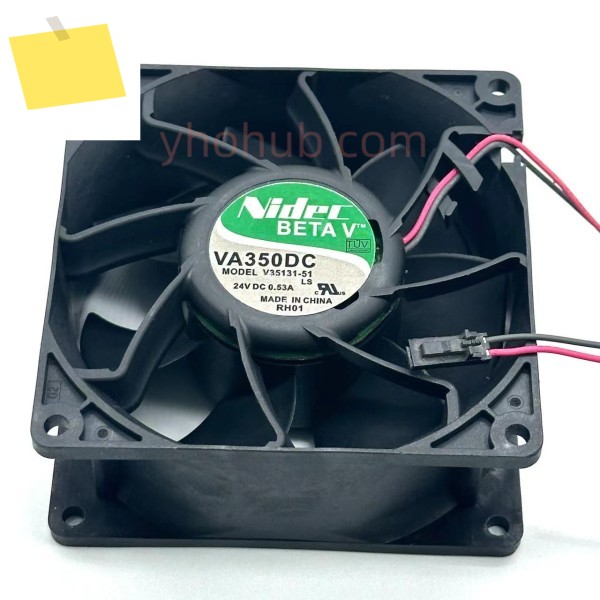 Nidec V35131-51 DC 24V 0.53A 92x92x38mm 2선 서버 냉각 팬 제품 이미지