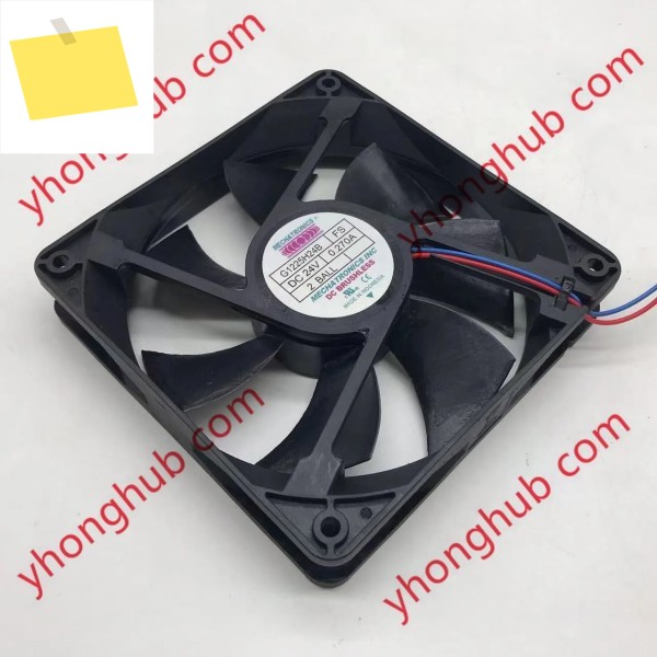 MECHATRONICS 2 와이어 서버 냉각 선풍기, G1225H24B, DC 24V, 0.270A, 120x120x25mm 제품 이미지