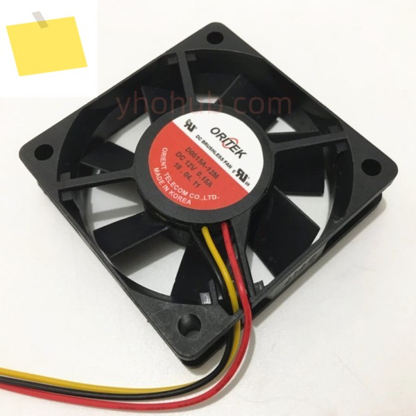 ORITEK D0615A-12M DC 12V 0.15A 60x60x15mm 3 선 서버 냉각 팬 제품 이미지