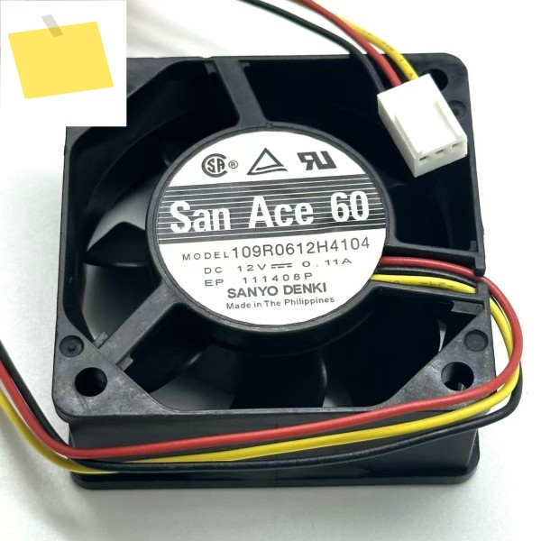 Sanyo Denki 109R0612H4104 DC 12V 0.11A 60x60x25mm 3 선 서버 냉각 팬 제품 이미지